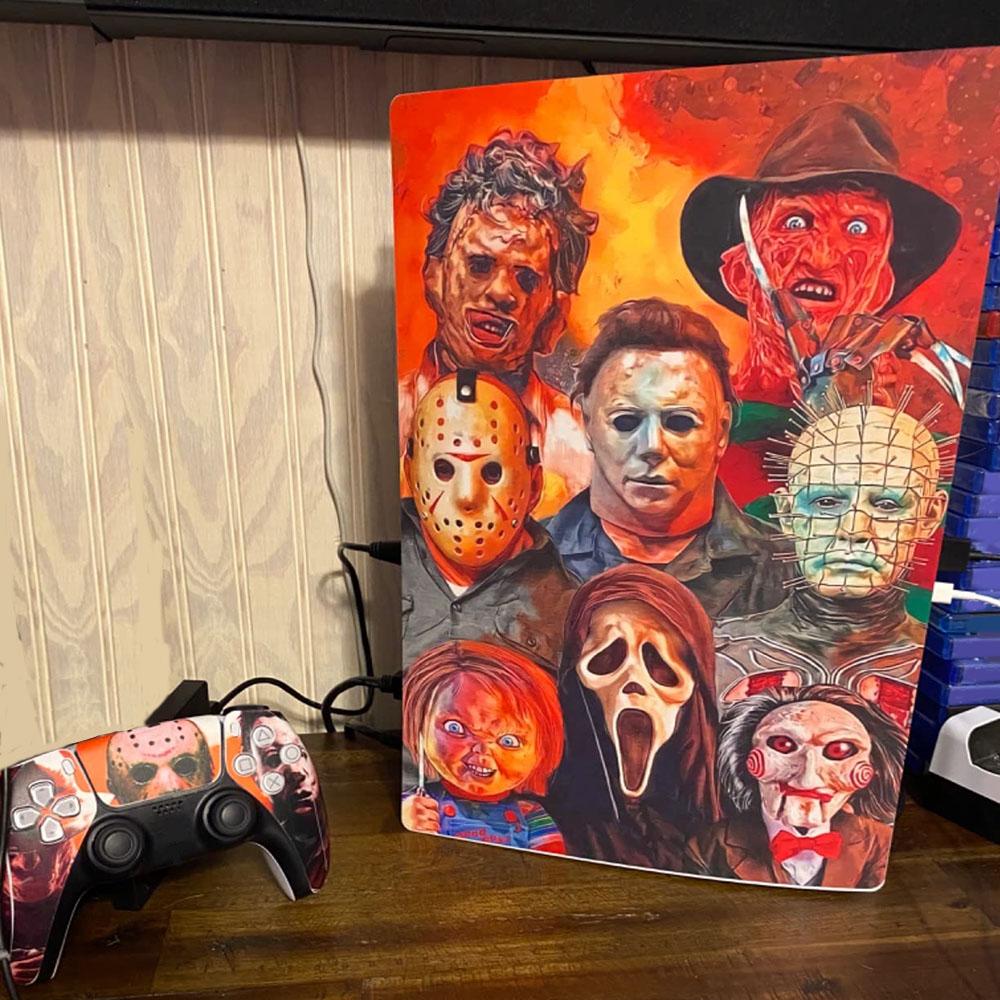 Horror Michael Jason Geist Aufkleber Abziehbilder Für PS5 Standard Disc Konsole Fernbedienung