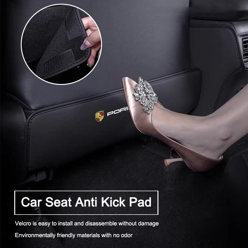 Car Seat Back Protector Mat Anti Kick Pad Cover For Porsche 911 Cayenne Cayman Panamera Macan Taycan Boxster Styling Accessories