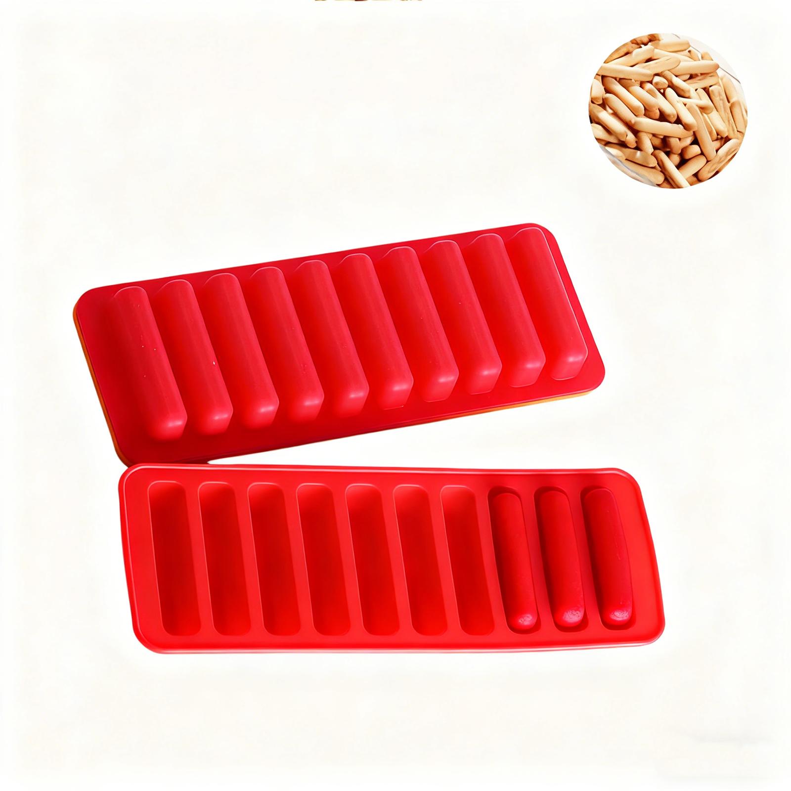 

10длинная Моделирующая Силиконовая Форма для Торта Палец Маффин Чашка для Кекса Форма для Выпечки Форма для Льда One Size красный