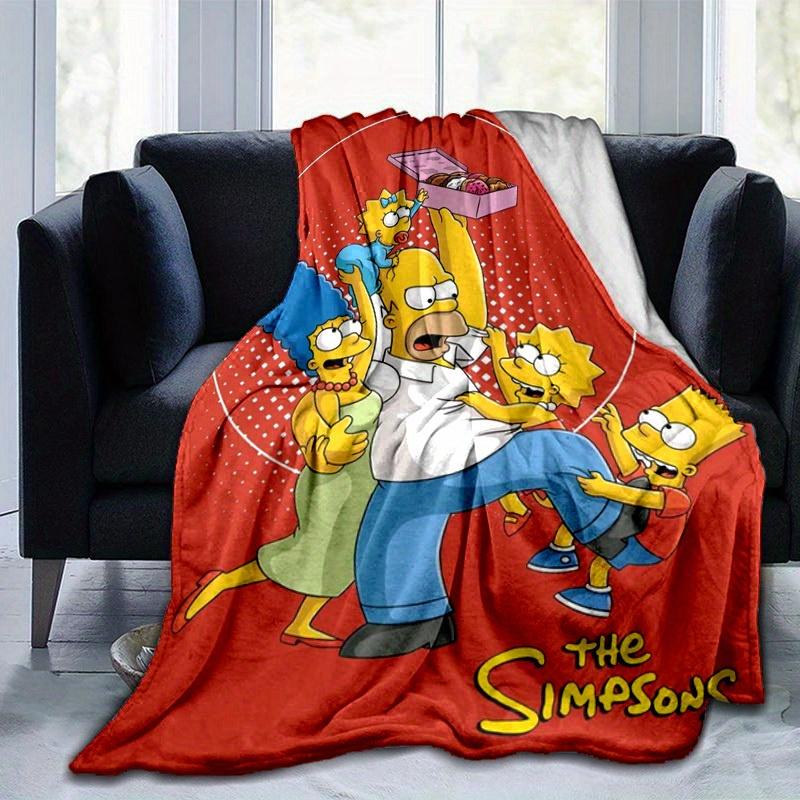 Simpsonovi kreslená deka, krátký plyšový roztomilý teplá deka, dekorace obývacího pokoje, pohovka, čtyři roční období, cestování
