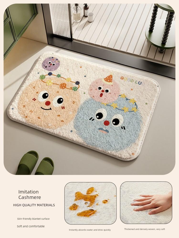 Bathroom Floor Mat, Bathroom Non-Slip Mat, Sink Absorbent Mat, Toilet Door Anti-Slip Mat, Pet Plush Carpet