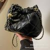 Rhombus chain bag women's 2025 new fashion popular shoulder armpit bag large capacity commuter messenger bucket bag