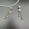 Rust-Resistant Stainless Steel Chain with Crystal Tassel Pendant for DIY Jewelry.