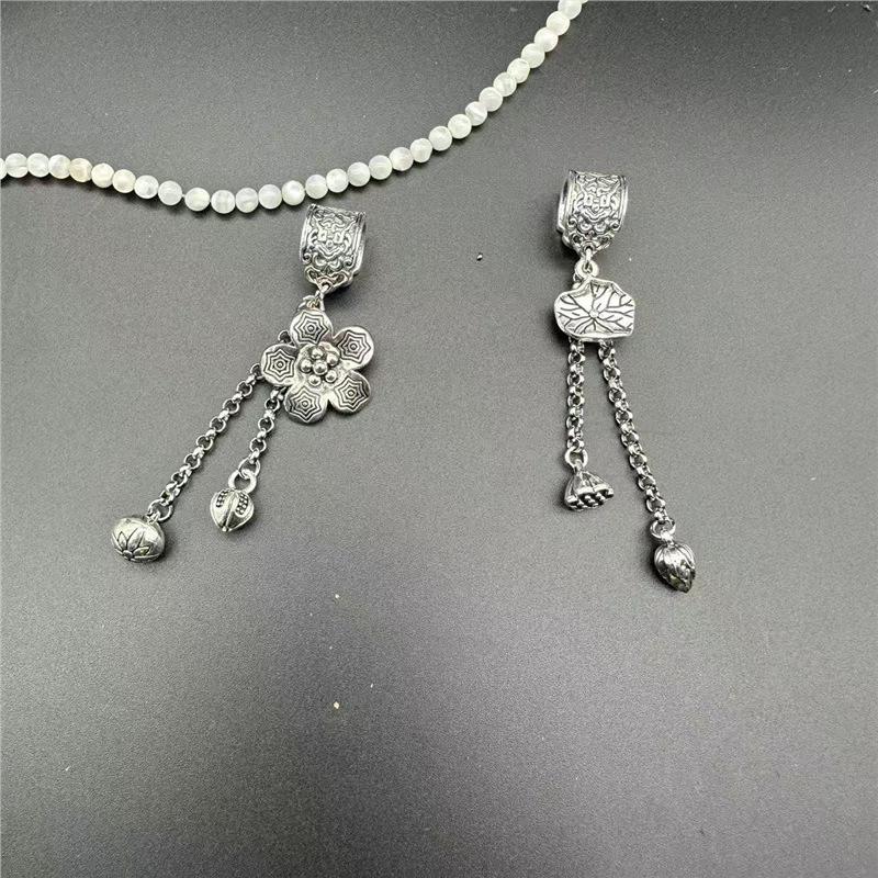 Rust-Resistant Stainless Steel Chain with Crystal Tassel Pendant for DIY Jewelry.
