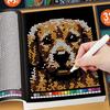 24 Seiten Mystery Mosaik Malbuch nach Zahlen für Erwachsene Pixel Art Stressabbau Handbemalung