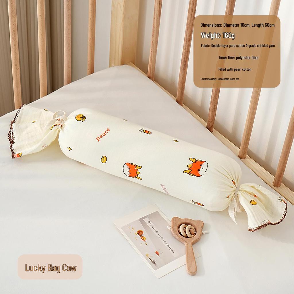 Almohada de Soporte Lateral para Dormir para Niños - Almohada Cilíndrica de Algodón Puro para Abrazar