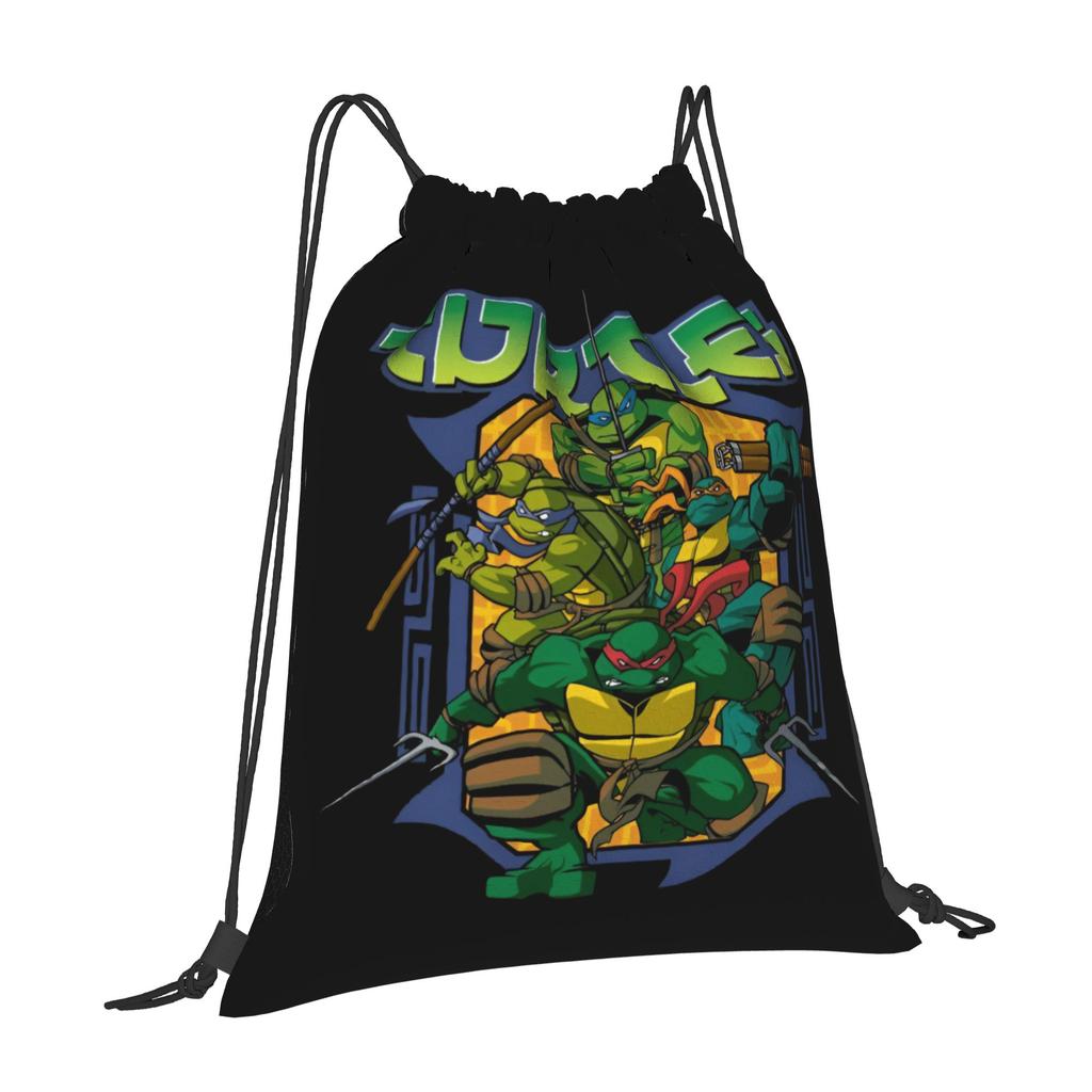 Custom Ninjas Turtles Drawstring Backpack Sports Gym Bag for Men Women Superhero Training Sackpack