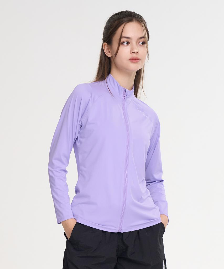 Leijibi Multi-Cooling Essential Loose Fit Zip-Up Rash Guard Men'S & Women'S Long Sleeve Jacket M (6 Colors) (Type A)