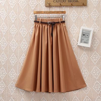 Gonna Estiva Midi al Ginocchio da Donna con Cintura Moda Coreana Donna Vita Alta Pieghettata Linea ad A Gonna da Scuola Femminile