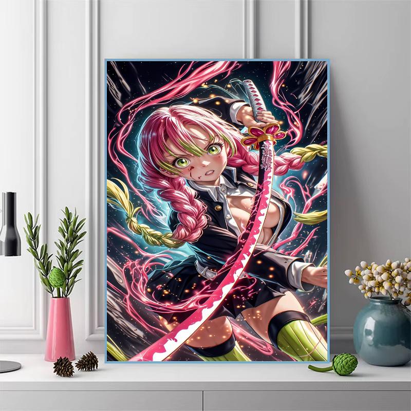 Demon Slayer 100% Round Full Drill 5D DIY Diamond Painting Embroidery Cross Stitch Rhinestone Decor