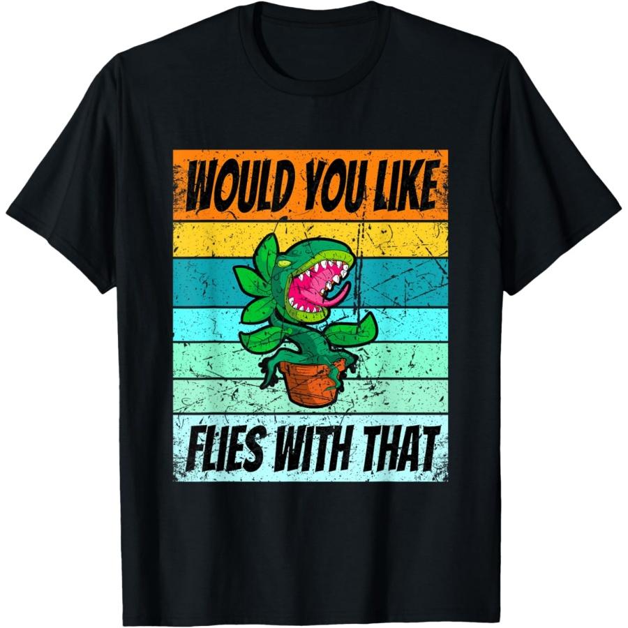 

Retro Venus Fly Trap Shirt Carnivorous Plant Shirt Gardener T-Shirt XXXXXL чорний