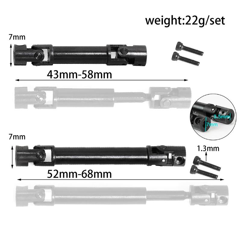 RC Center Drive Shafts Steel Driveshafts for SCX24 Upgrades AXI00001 C10 AXI00002 JLU AXI00006 1/24 Scale RC Crawler Car