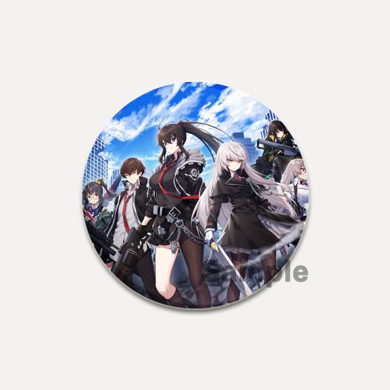 32/44/58mm Pop Anime Game Counter Side Brooches On Backpack Cartoon Figure Lapel Pins Alloy Round Cartoon Badge Gifts Jewelry Accessory
