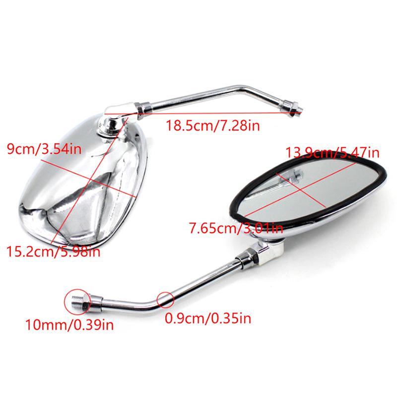Evrensel 10Mm Krom Dikiz Aynaları Motosiklet Motokros Scooter E-Bisiklet Yarış Motosikleti Yan Aynası Dikiz Aksesuarları