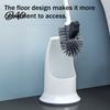 Cleaning Brush Long Handle Toilet with Anti-Slip Grip, Silicone Bristles Curved Resistant Double Head for Deep Stain Removal