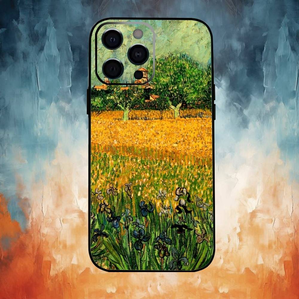 Van Gogh Monet Oil  Phone Case For iPhone 17,16,15,14,13,12,11 Plus,Pro Max,Soft Silicone Black Cover iPhone14Pro