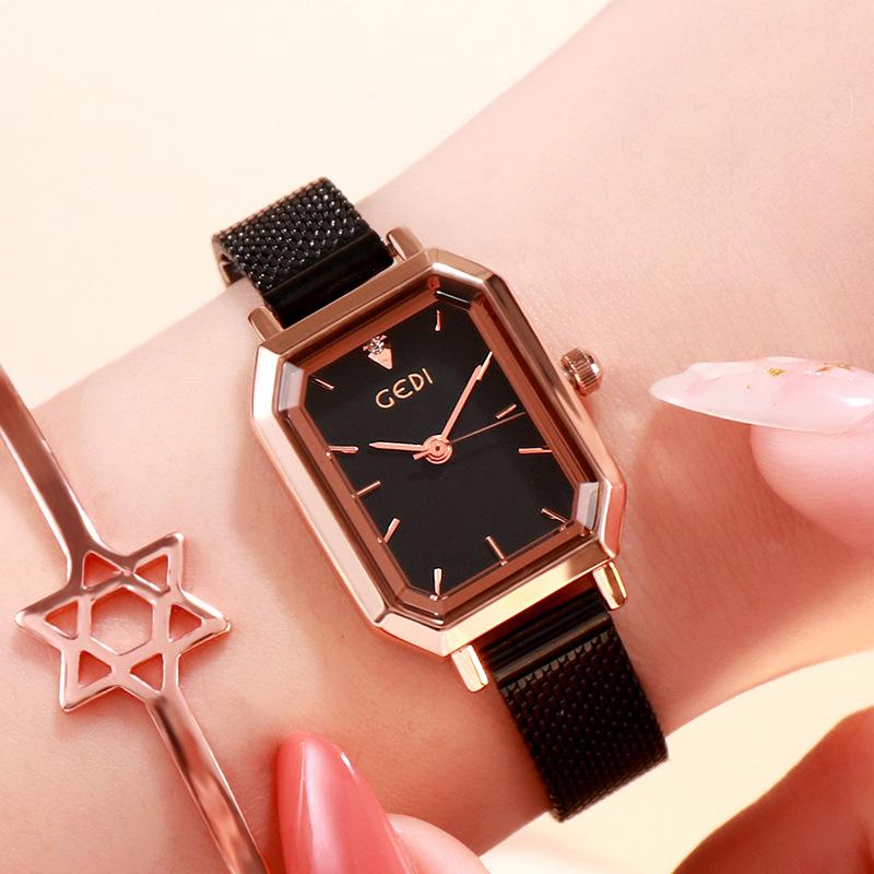 Simple And Versatile Casual Watch Women S Square Retro Mesh Belt Watch Waterproof Quartz Women S Watch