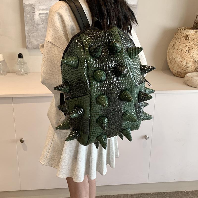 Backpack Ladies 2025 New Korean Version Fashion Personality Large Capacity Backpack Funny Hedgehog Popular School Bag