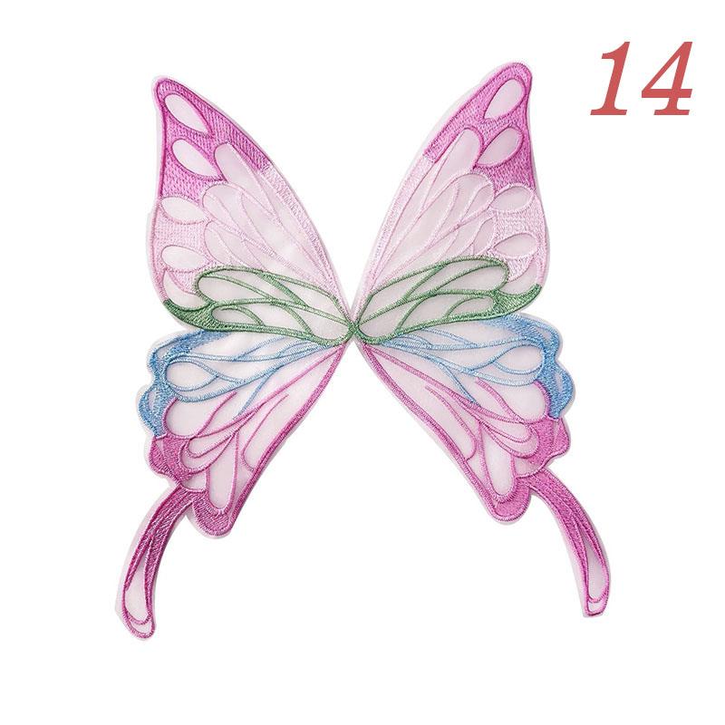 Lace Embroidered Butterfly Patch DIY Sewing Clothing Applique Collar Organza Fabric Patches Dress Decoration Accessories 1pc