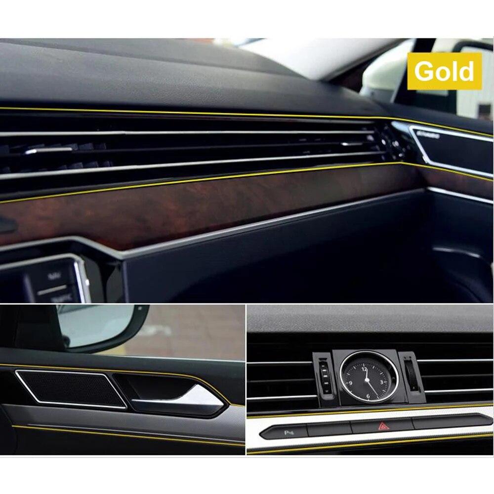 5M/Packung DIY Universal Flexible Innendekoration Auto Styling Zierleiste Chrom Dekoration Streifen