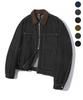 TRILLION Corduroy Collar Denim Zip-Up Work Jacket_6 Colors