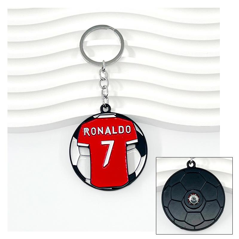 Chelsea AC Milan Barcelona Messi Real Madrid Ronaldo Football Keychain Turning Fan Pendant Blind Box Gift