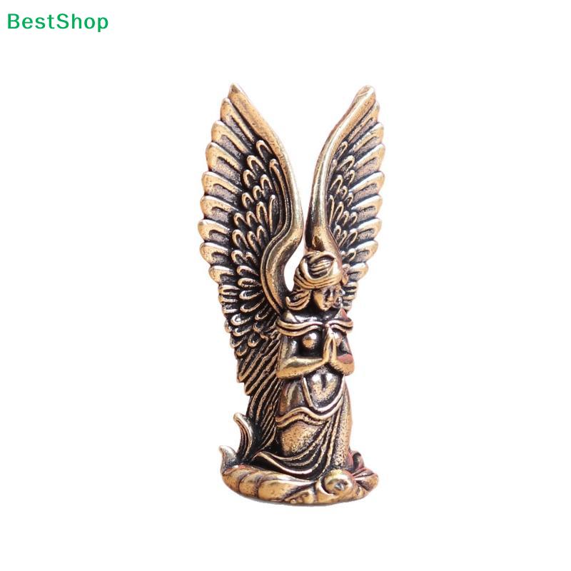 Vintage Brass Angel Figurine - Small Praying Angel Statue for Home Decor, Desktop Ornament & Collectible Gift