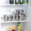 Stainless Steel Fresh-Keeping Refrigerator Storage Box with Sealed Lid for Fruit and Bento Portions.