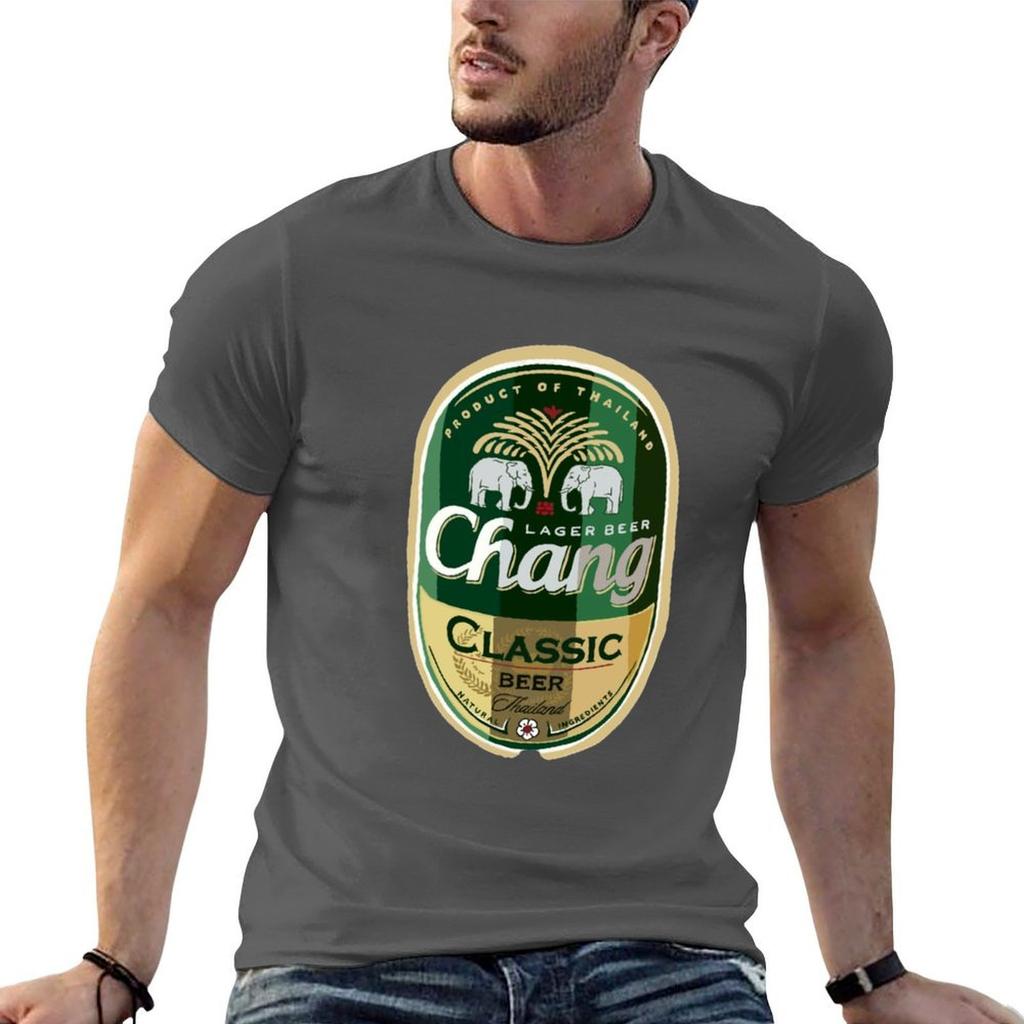 Thai Chang Beer Label TShirt t shirts for man pack white cotton t shirts high quality TShirt