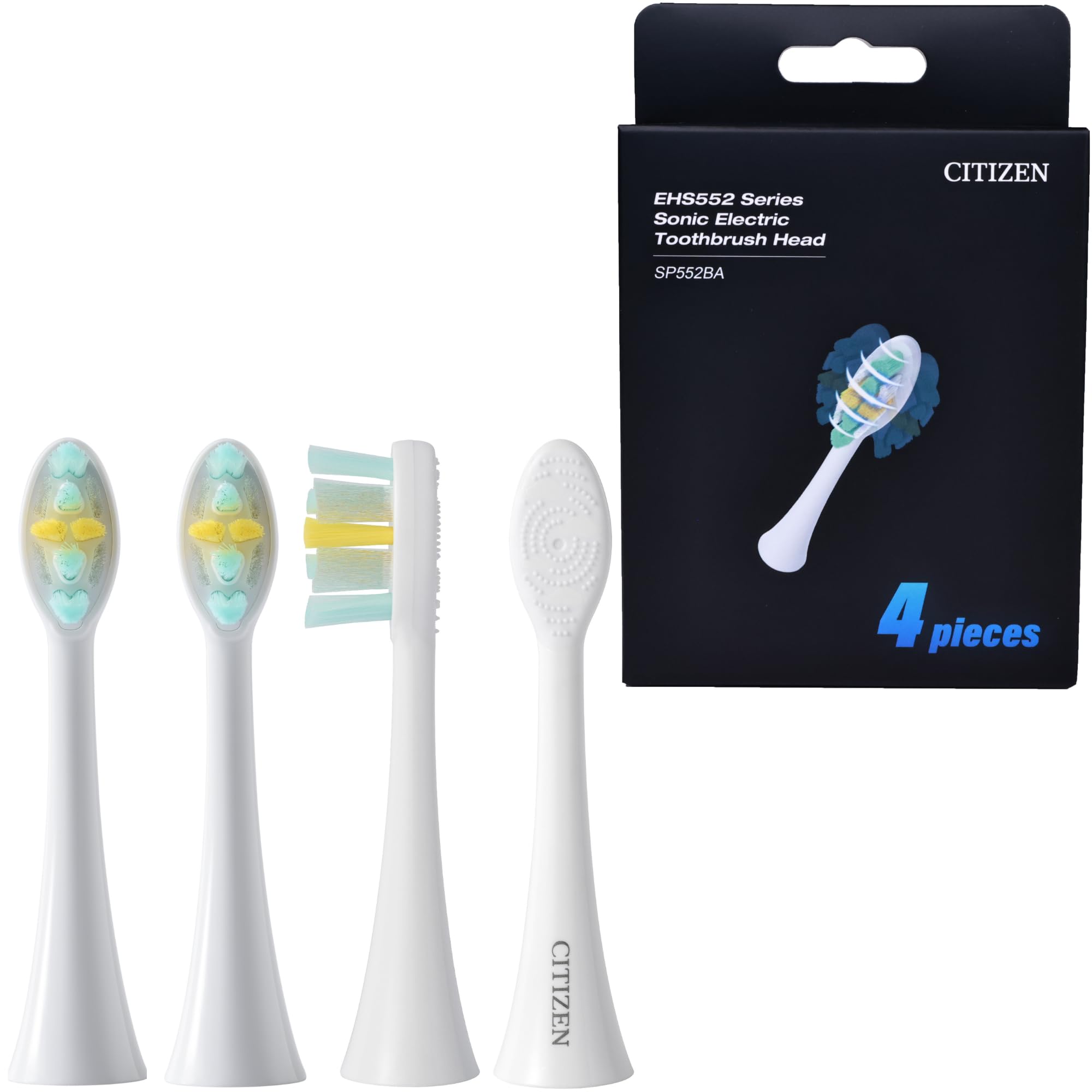 

Genuine Citizen Replacement Brush Heads for EHS552 Sonic Electric Toothbrush SP552BA Standard Type brushes Features a 3D cut brush head for білий