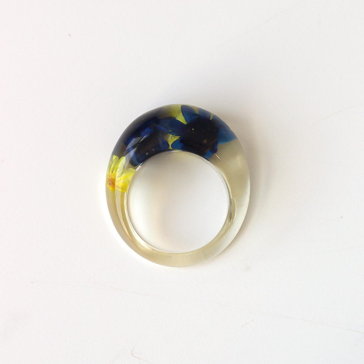 

Прозрачное кольцо из смолы с засушенными цветами: Элегантный, Универсальный, Дизайн в европейском и американском стиле