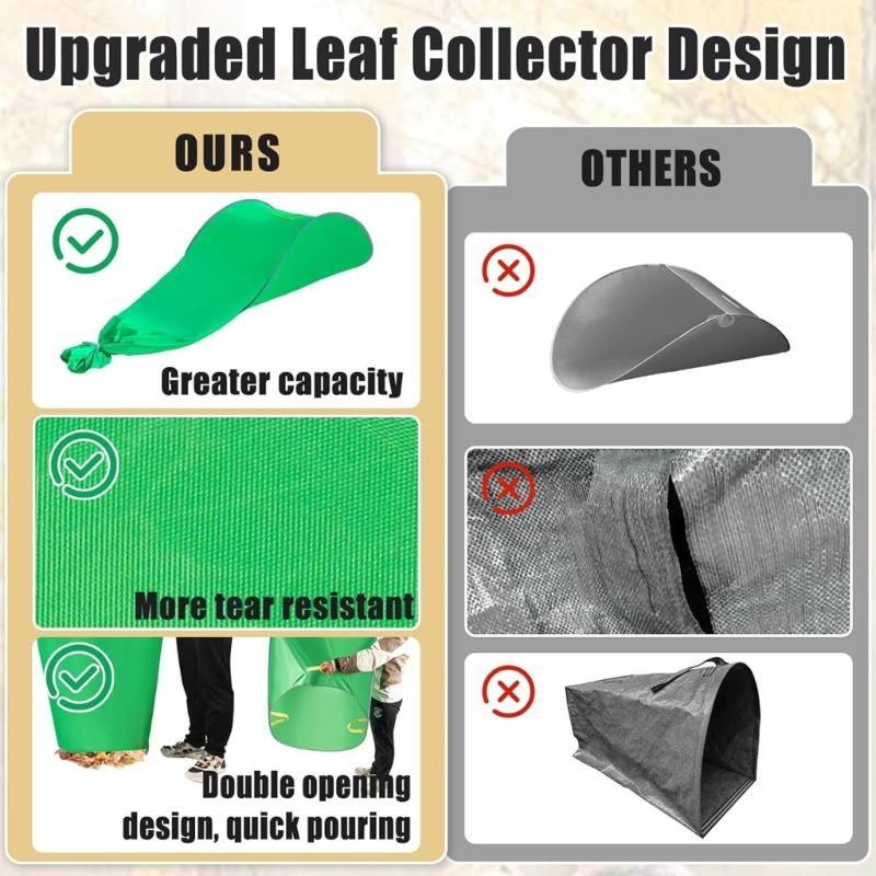 Durable Leaf Collector Reusable Lawn Debris Bag Foldable Frame Design Easy Transport for Autumn Leaves and Organic Waste