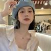 Denim Beret Women's Spring and Autumn Korean Style Versatile Face Show Little Belem Painter Hat Big Head Wrap Hat Trendy
