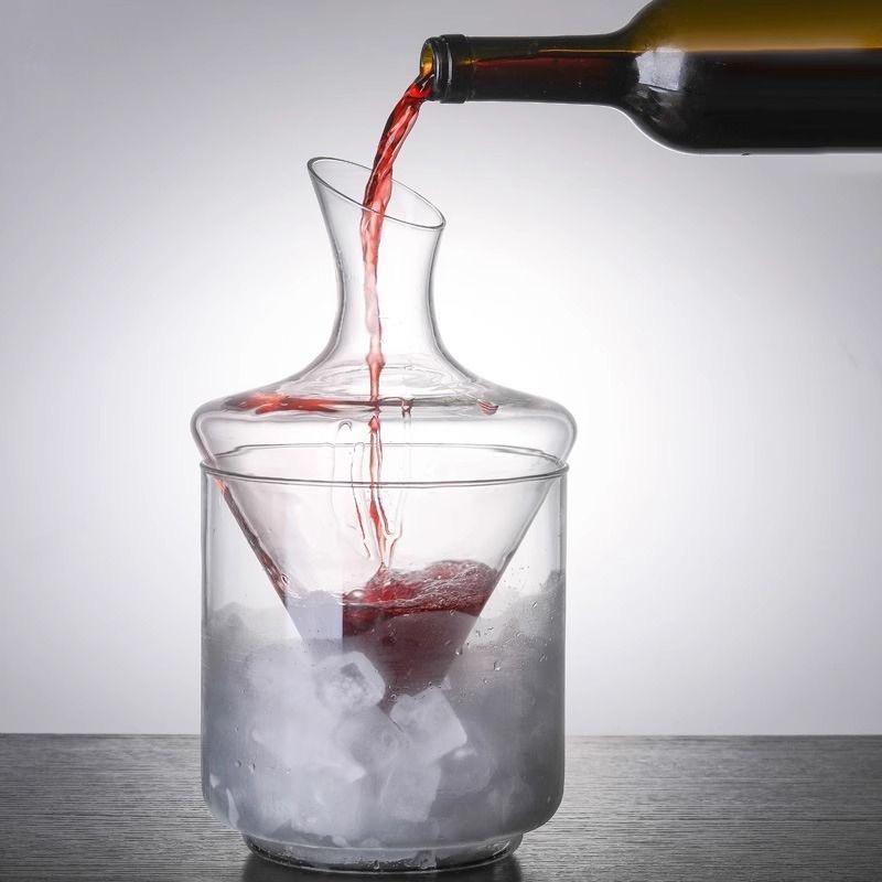 Creative Crystal Glass Wine Decanter with Slanted Spout – Ice Wine Carafe