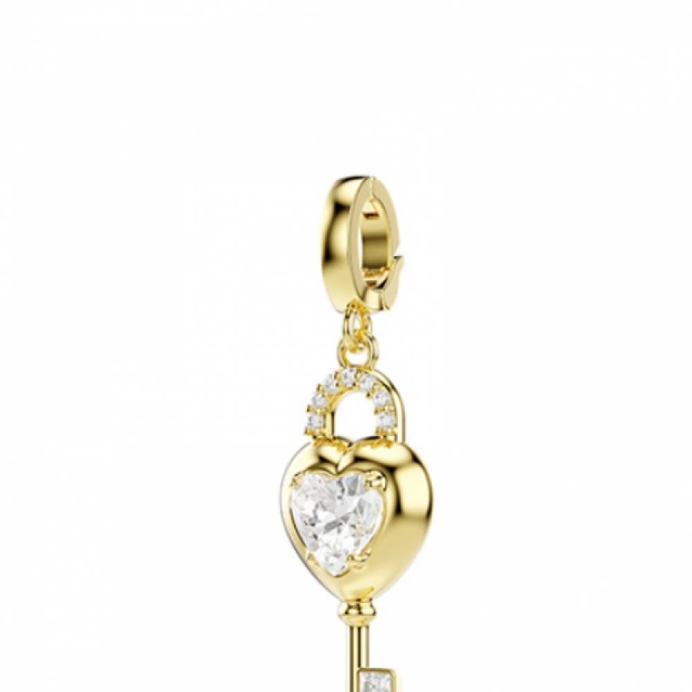 Swarovski Idyllia Charm Gold Tone Heart With Key Charm
