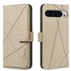 For Google Pixel 9 Pro XL Case BINFEN COLOR BF35 Geometry Imprinted Leather Phone Cover RFID Blocking Wallet Stand
