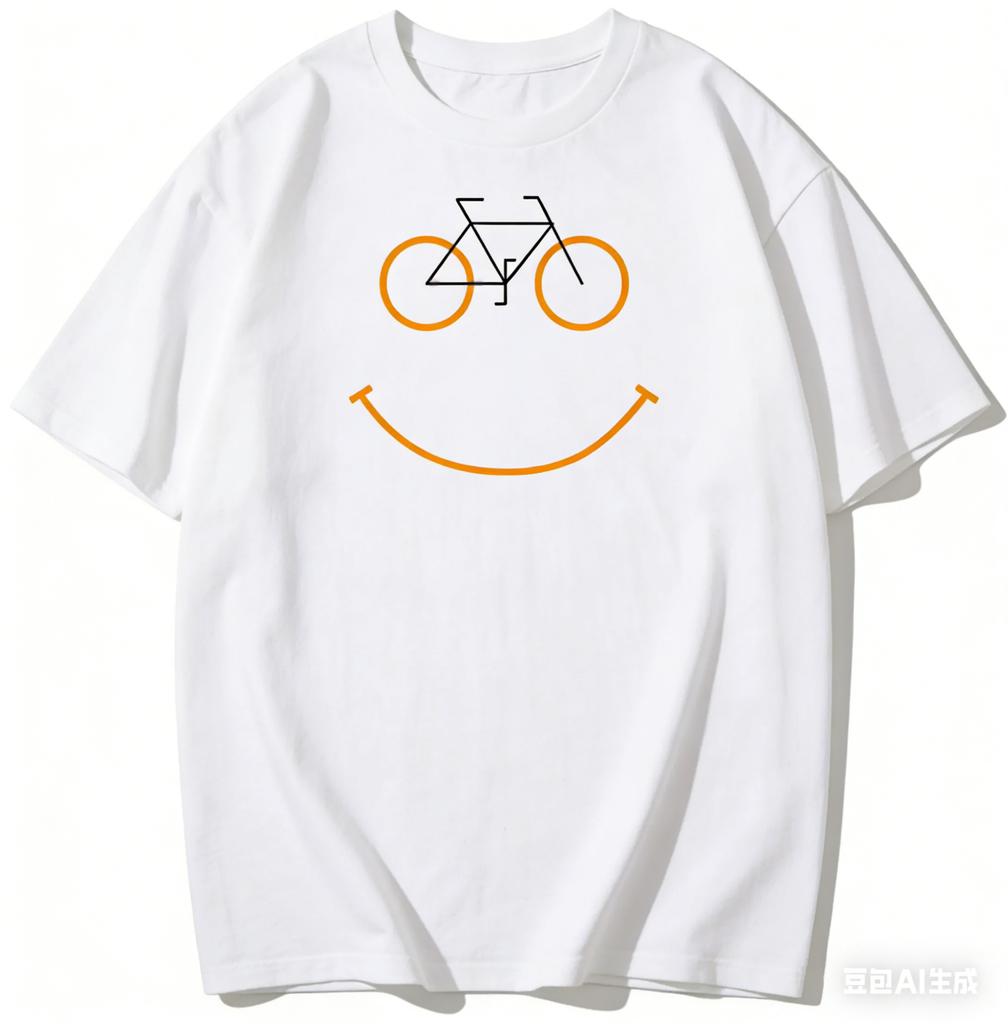 Funny Bicycle Smile Bike Smiling Face Biking Tshirt Streetwear Clothing Summer Tops Harajuku Vintage T Shirt