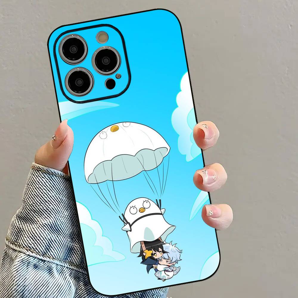 Anime Gintoki Gintama Phone Case For iPhone 16 15 14 13 12 11 PRO MAX PLUS Mini TPU Soft To Skin-friendly Case