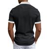 Men Polo Shirt Short Sleeve Zip Front Collar Pocket Design Slim Fit Casual Top for Everyday Wear