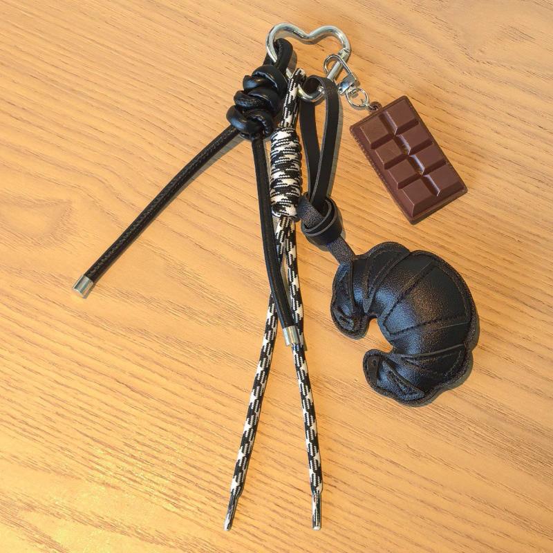 Bag Charm New Braided Rope Croissant Shape Mobile Phone Chocolate Bag Pendant Charms Ornaments Gifts