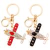 Sparkling Airplane Keychain for Women Girls Cute Rhinestone Airplane Keyring Pendant Handbag Purse Charm for Bag Wallet