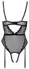 Cottelli LINGERIE - Black Lace Bodysuit with Pearls at the Crotch M