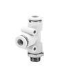 G-Thread Pneumatic Quick Connect T-Type Fitting with Seal Ring, 3-Way, PD-G Series 4/6/8/10-G01/02.