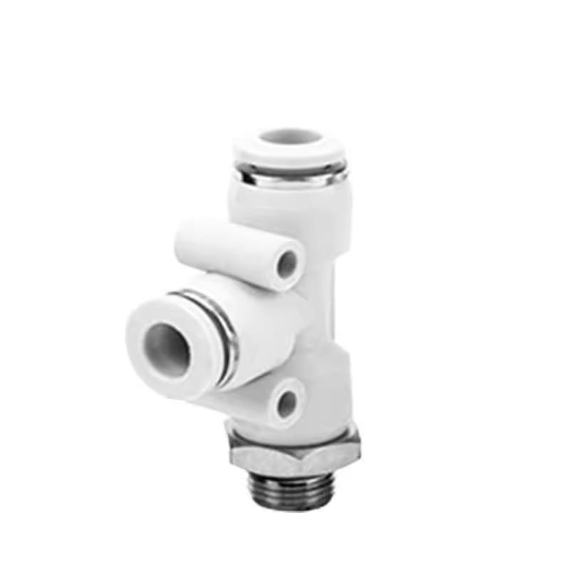 G-Thread Pneumatic Quick Connect T-Type Fitting with Seal Ring, 3-Way, PD-G Series 4/6/8/10-G01/02.