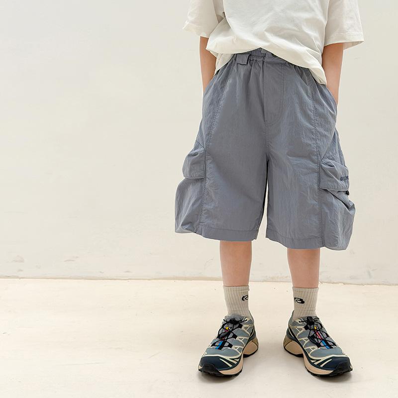 Kids Korean Style Cargo Shorts Quick Dry Loose Fit Durable
