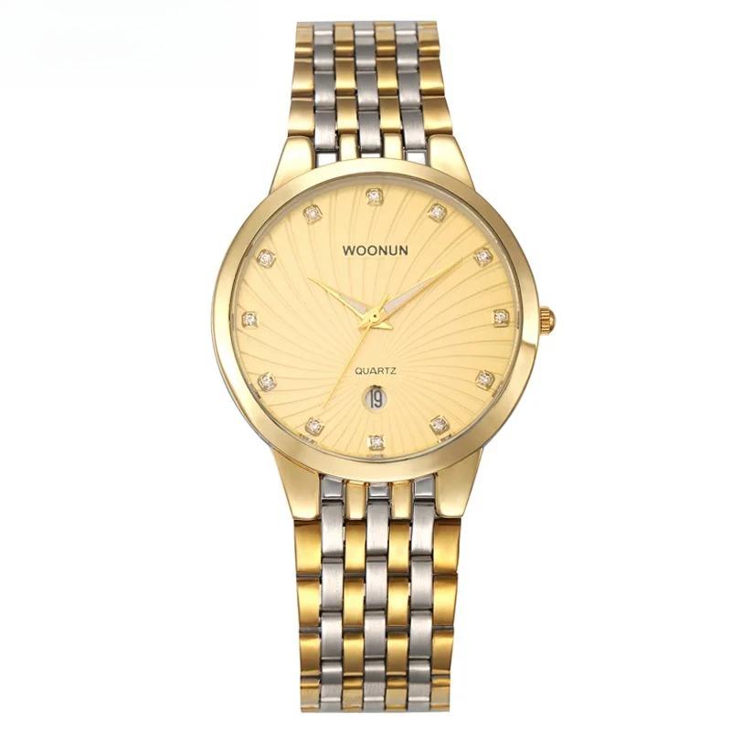 Mens Watches Top Brand Luxury Quartz Diamond Watches For Men Gold Watch Men Stainless Steel Ultra Thin Relogio Masculino