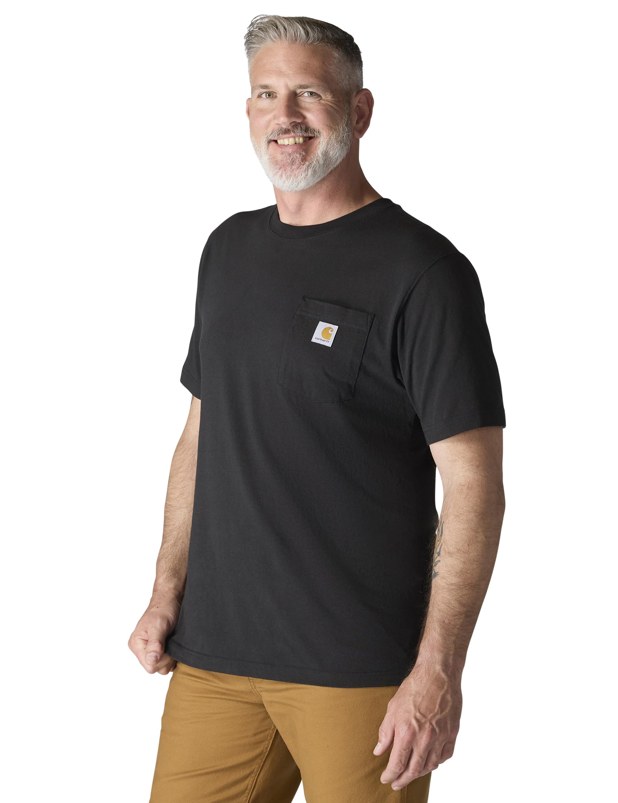 

Мужская футболка Carhartt K87 Workwear, короткий рукав, с карманом, размер Big Tall US Medium, цвет черный (Обычные и размеры) Размер Цвет чёрный