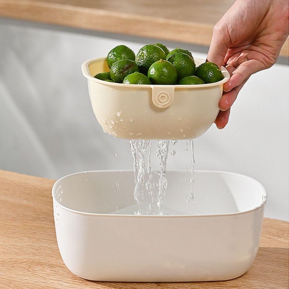 Drainable Snack Storage Box Large Capacity Fruit Plate Practical Dried Fruit Box for Home