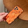 Bright Orange 3D Wave Pattern Drop-Proof Case Compatible with iPhone 13/14/15/16/17 Pro Max