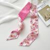 Elegant Ribbon Headband Silk Scarf Flower Hair Tie Printed Scarf Collocation Clothing Accessories Neckerchief Long Scarf Women